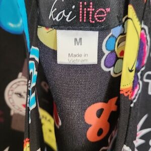 Koi Lite Women's Black Tunic with Colorful Print